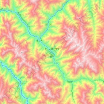 Mappa topografica 白玉县, altitudine, rilievo
