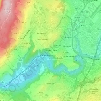 Mappa topografica Les Petites Combes, altitudine, rilievo