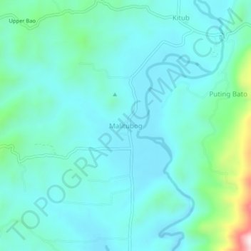 Mappa topografica Malitubog, altitudine, rilievo