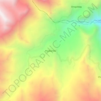 Mappa topografica Pijobamba, altitudine, rilievo