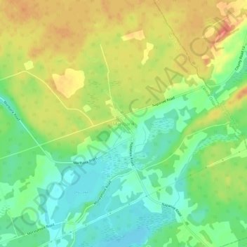Mappa topografica Marlbank, altitudine, rilievo