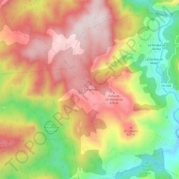 Mappa topografica la Benachera, altitudine, rilievo
