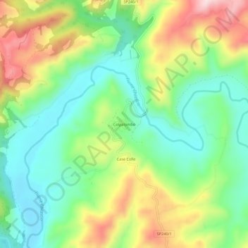 Mappa topografica Colpalombo, altitudine, rilievo