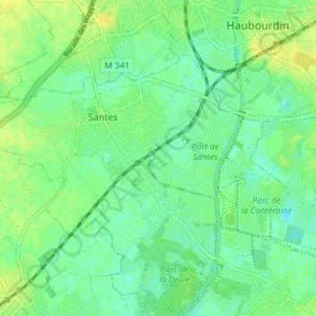 Mappa topografica Le Cornet, altitudine, rilievo