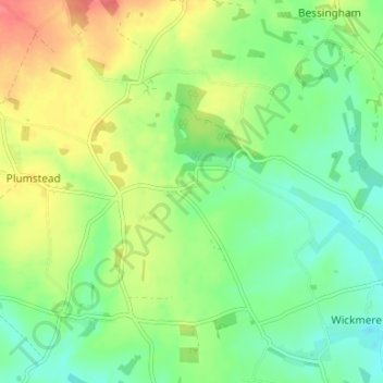 Mappa topografica Matlaske, altitudine, rilievo
