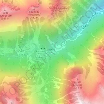 Mappa topografica Sapin Gogant, altitudine, rilievo