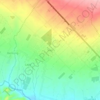 Mappa topografica Sulit, altitudine, rilievo