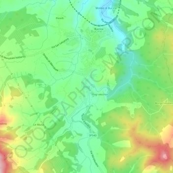 Mappa topografica Pogi, altitudine, rilievo