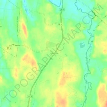 Mappa topografica Clermont, altitudine, rilievo