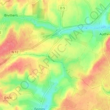 Mappa topografica La Cornillère, altitudine, rilievo