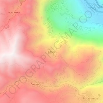 Mappa topografica Sihua, altitudine, rilievo