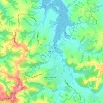 Mappa topografica Whitford, altitudine, rilievo