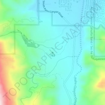 Mappa topografica 783, altitudine, rilievo