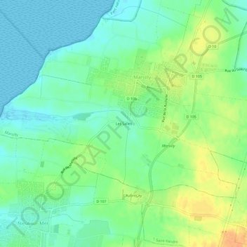 Mappa topografica Les Salles, altitudine, rilievo