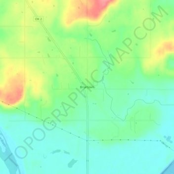 Mappa topografica Briartown, altitudine, rilievo