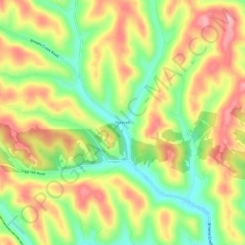 Mappa topografica Nineveh, altitudine, rilievo