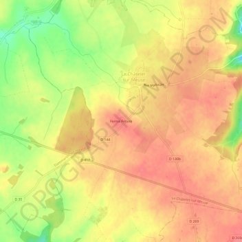 Mappa topografica Ferme Febvre, altitudine, rilievo