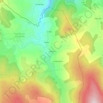 Mappa topografica La Molle, altitudine, rilievo
