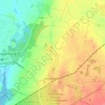 Mappa topografica Rohlstorf, altitudine, rilievo