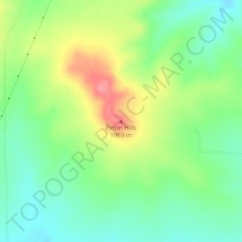 Mappa topografica Pinon Hills, altitudine, rilievo