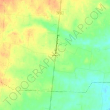 Mappa topografica Midway, altitudine, rilievo