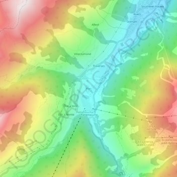 Mappa topografica Plan, altitudine, rilievo