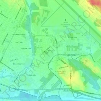 Mappa topografica Air City, altitudine, rilievo