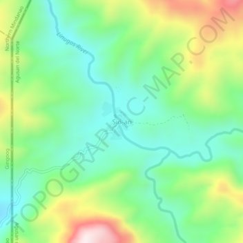 Mappa topografica Sio-an, altitudine, rilievo