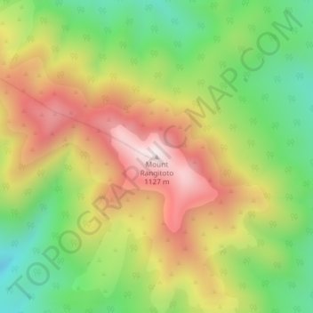 Mappa topografica Mount Rangitoto, altitudine, rilievo
