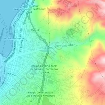 Mappa topografica Feo di Vito, altitudine, rilievo