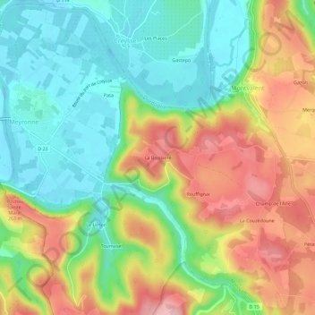 Mappa topografica La Boissière, altitudine, rilievo