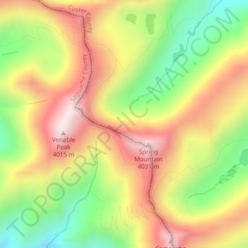 Mappa topografica Phantom Terrace, altitudine, rilievo