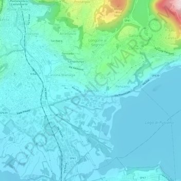 Mappa topografica Bindella, altitudine, rilievo
