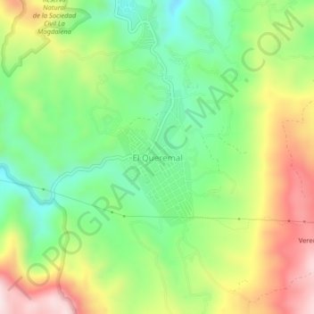 Mappa topografica El Queremal, altitudine, rilievo