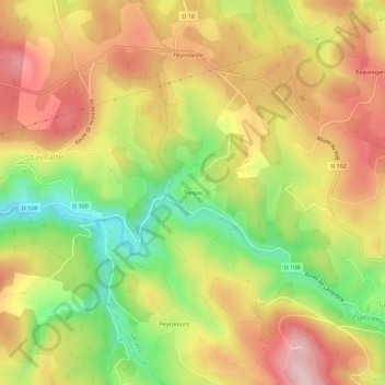Mappa topografica Trespis, altitudine, rilievo