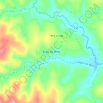 Mappa topografica Lagoa das Eguas, altitudine, rilievo