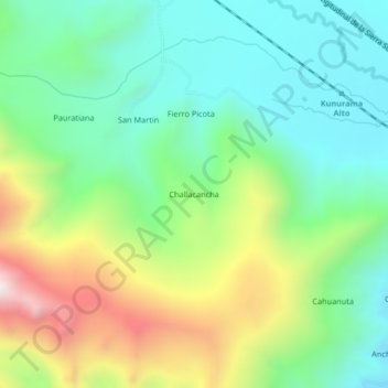 Mappa topografica Challacancha, altitudine, rilievo