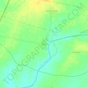 Mappa topografica Astha, altitudine, rilievo
