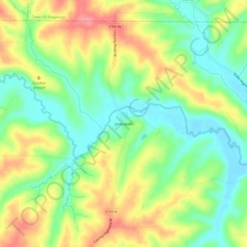 Mappa topografica Jonesdale, altitudine, rilievo
