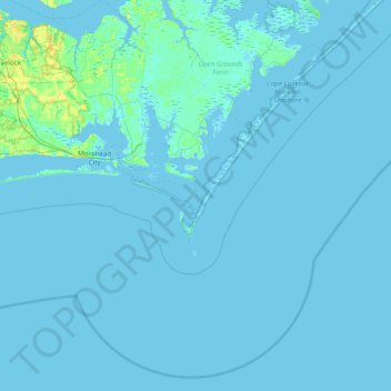Mappa topografica Morgan Island, altitudine, rilievo