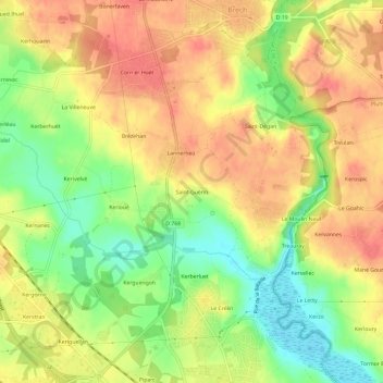 Mappa topografica Saint-Guérin, altitudine, rilievo