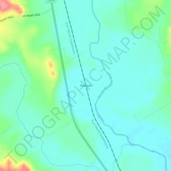 Mappa topografica Pendell, altitudine, rilievo
