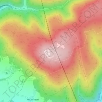 Mappa topografica Bleßberg, altitudine, rilievo