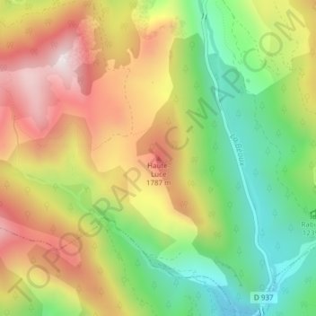 Mappa topografica Haute-Luce, altitudine, rilievo