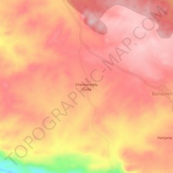 Mappa topografica Chennareddy Guda, altitudine, rilievo