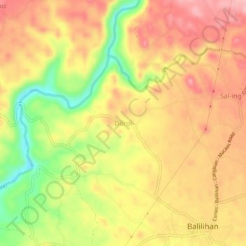 Mappa topografica Dorol, altitudine, rilievo