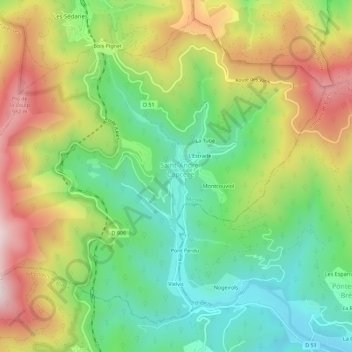 Mappa topografica La Voulp, altitudine, rilievo