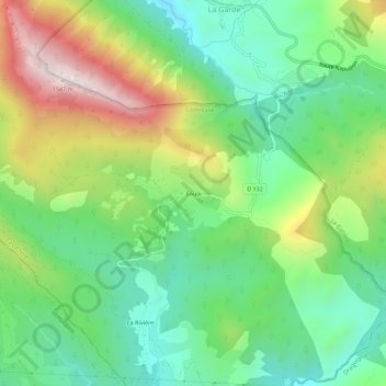 Mappa topografica Éoulx, altitudine, rilievo