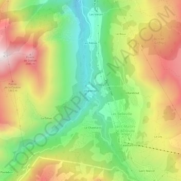 Mappa topografica Villarenger, altitudine, rilievo