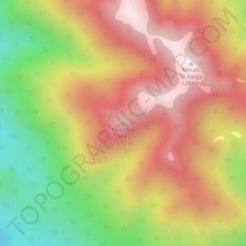 Mappa topografica Paddock Hill, altitudine, rilievo